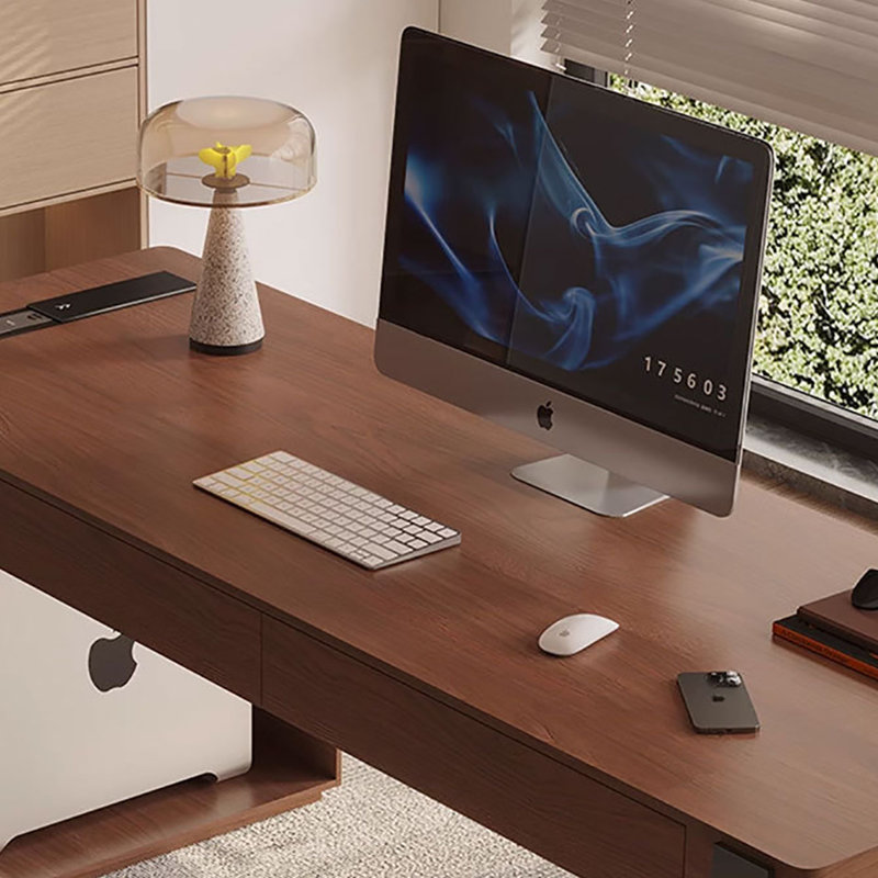Bureau en bois massif de style rétro, H 29,5 po x l 55,1 po x P 27,6 po