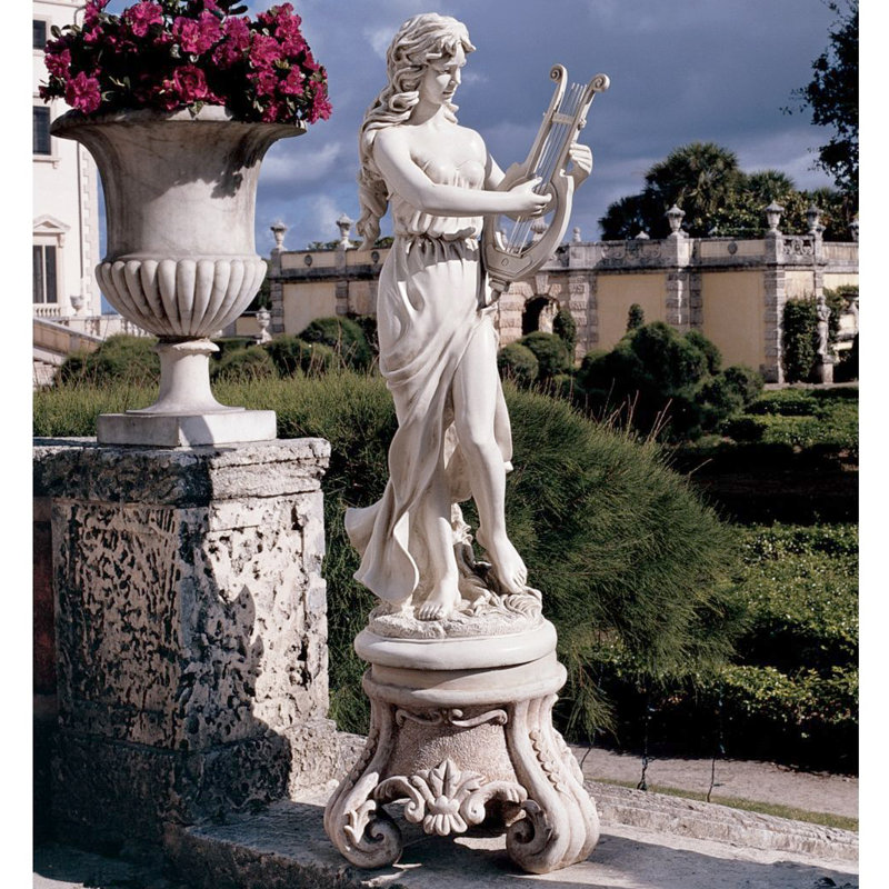 Muse with Harp Statue
