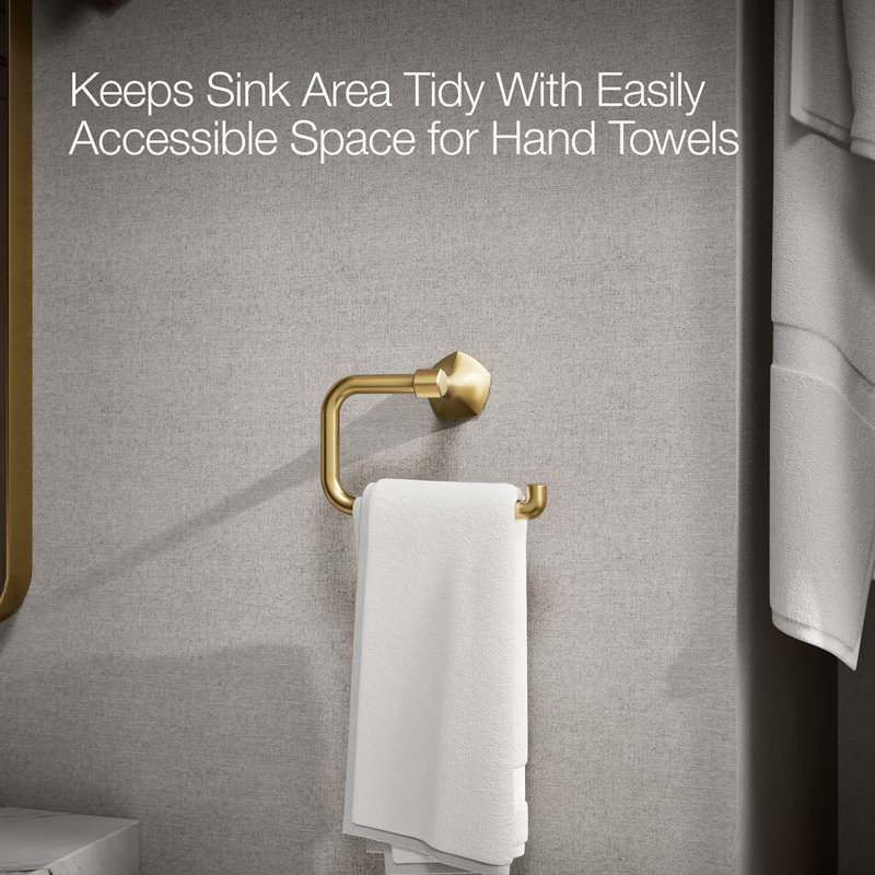 Occasion Towel Ring, Vibrant Brushed Moderne Brass