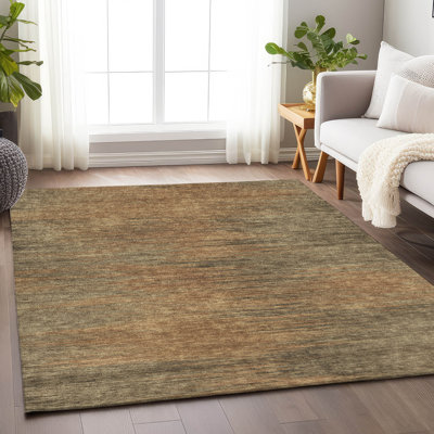 Premium Machine Washable Prisco Terracotta Rug