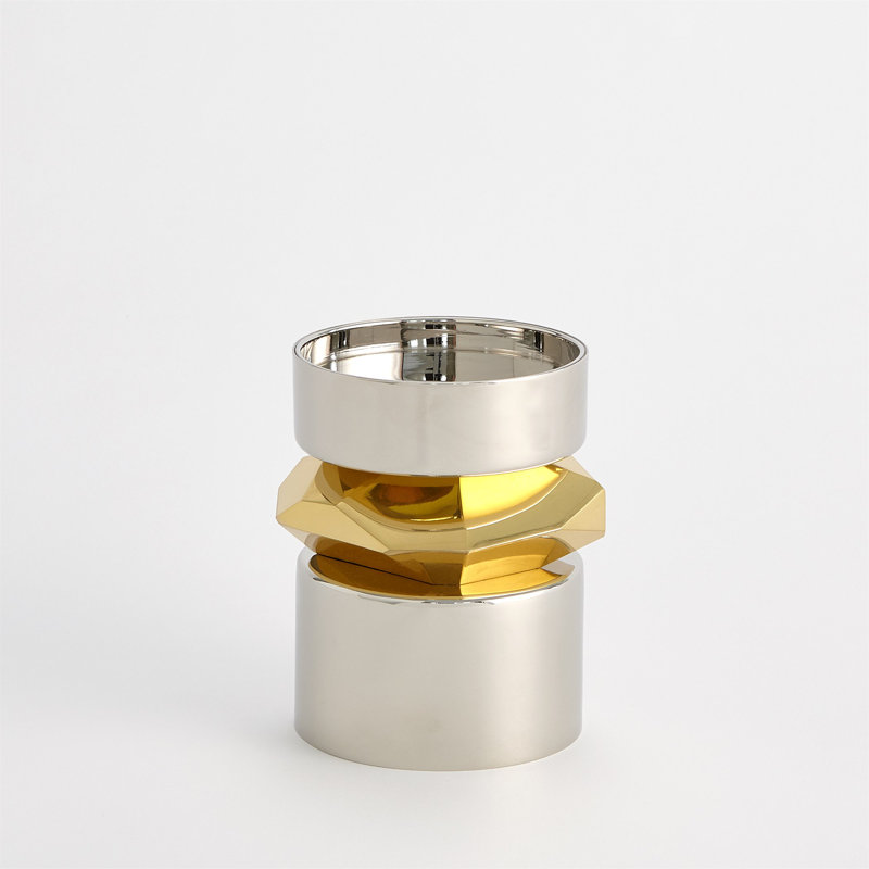 Romano Nickel Candle Holder-Short