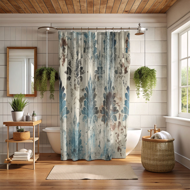 Rideaux de douche Traditional Tiles - Premium, H 74 po x l 71 po
