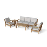 Riviera Outdoor 7 - Piece Teak Conversation Set