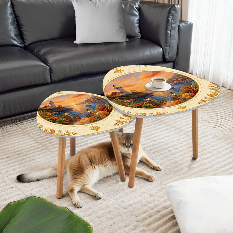 Ensemble de 2 tables basses gigognes Triangle Sunset