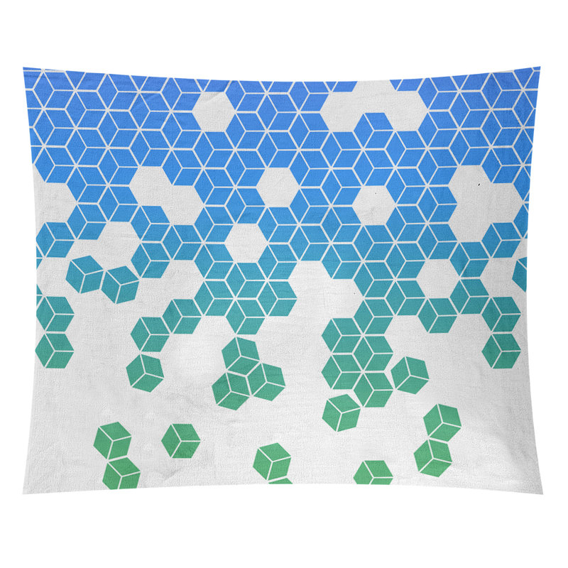 Avicia Polyester Tapestry, 27.5" H x 37.5" W, Blue/White, Indoor