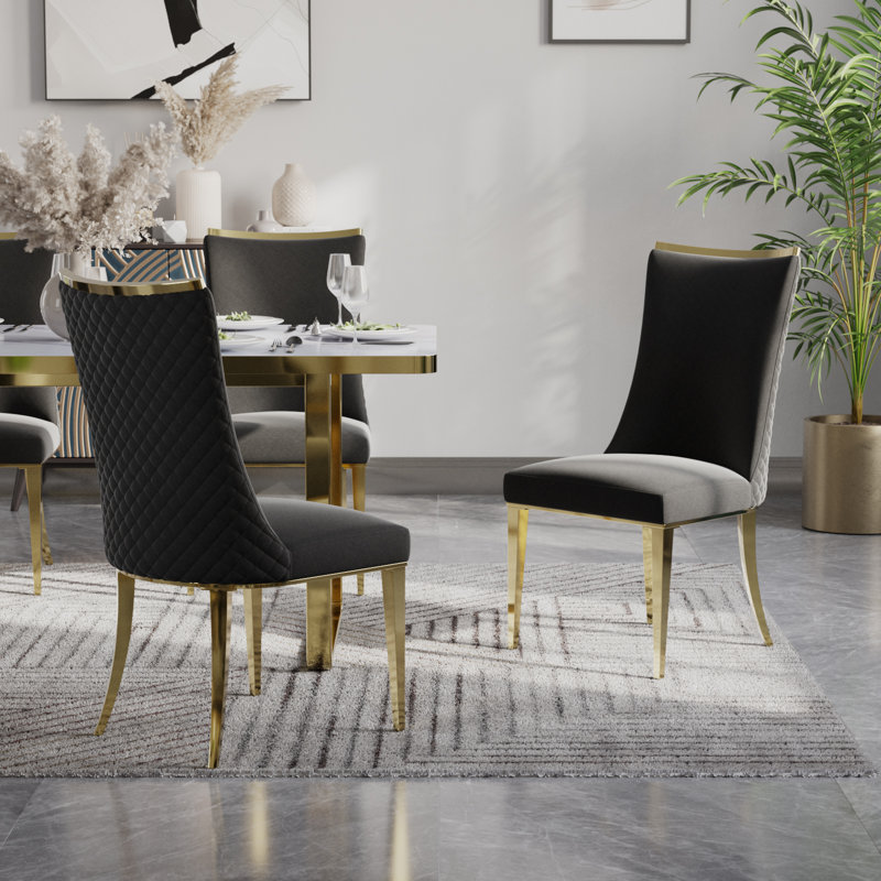 Chaise de salle à manger en velours