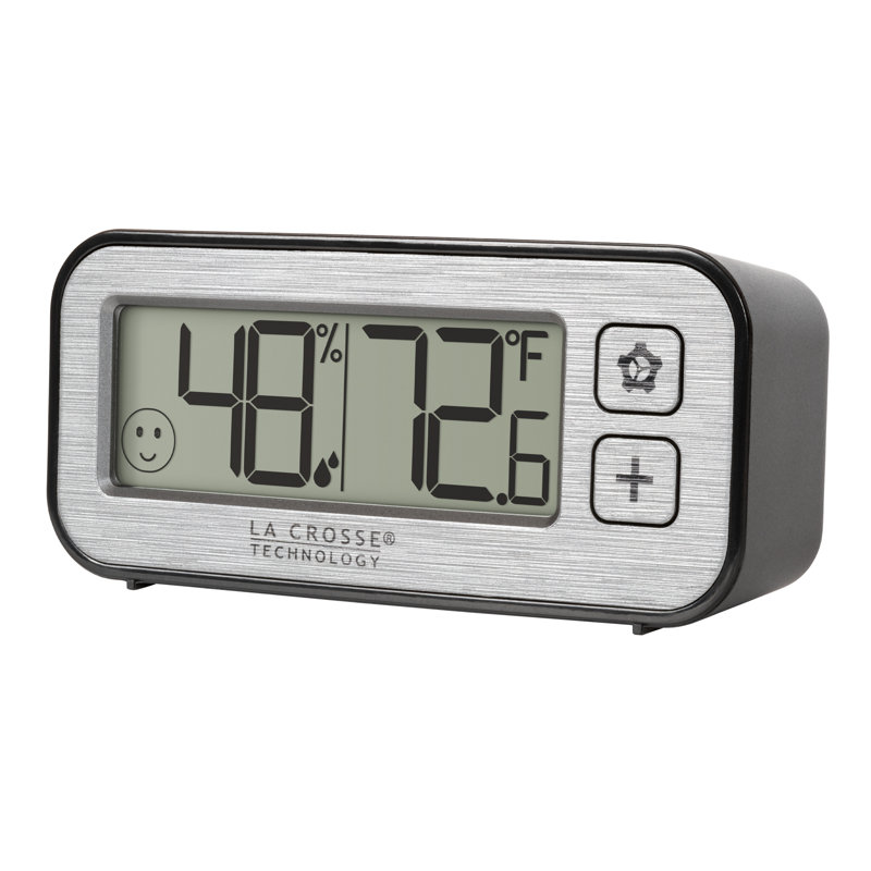 Digital Quartz Movement / Crystal Tabletop Clock with Alarm in Silver/Black