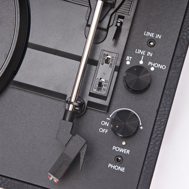 Valise tourne-disque Bluetooth à 3 vitesses avec haut-parleurs intégrés Arkrocket Curiosity, Black