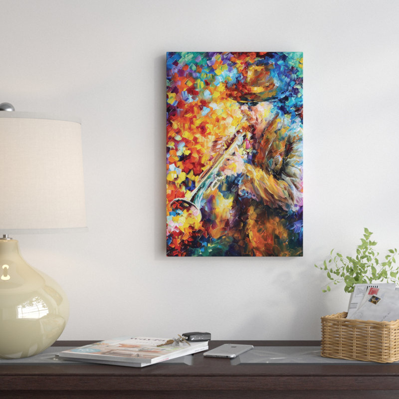 «Elegant Sound» par Leonid Afremov - Estampe numérique sur toile tendue avec châssis, H 18 po x l 12 po x P 1,5 po