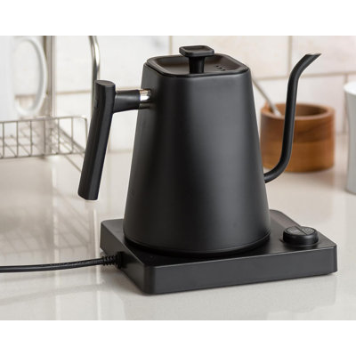 Black 1 Liter Temperature Control Coffee & Tea Kettle Electric Gooseneck Kettle