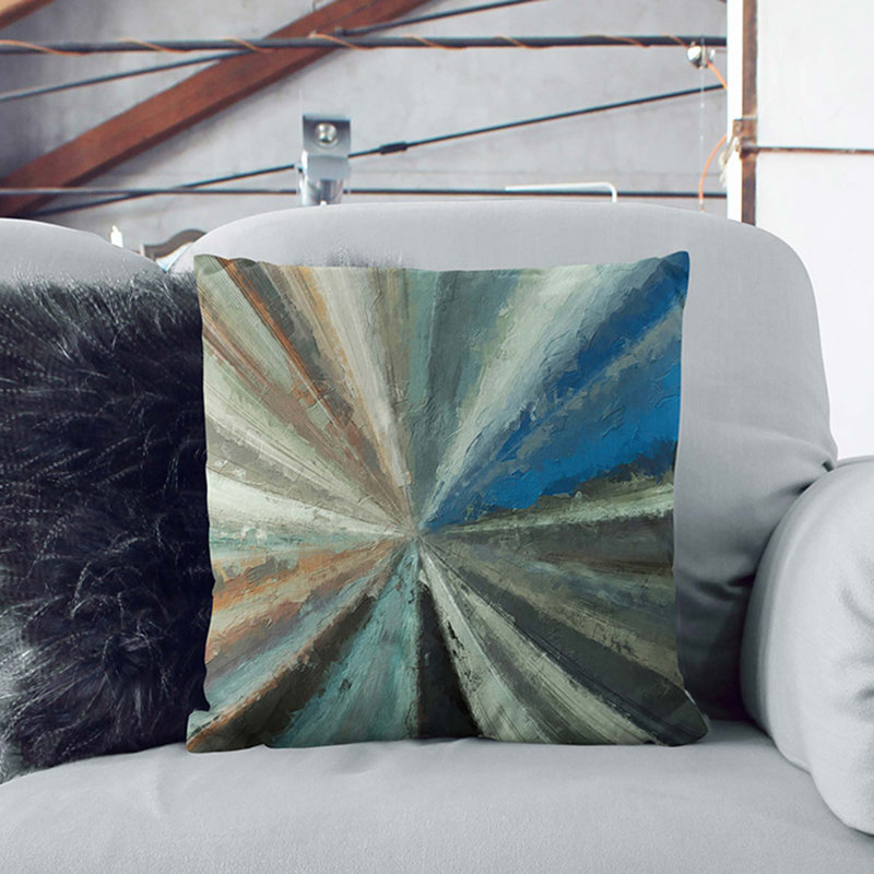 Abstract Square Cushion, 55cm H x 55cm W x 20cm D, Stone