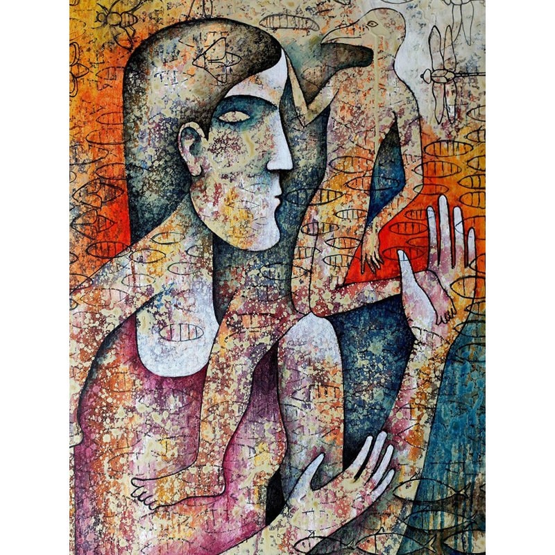 Un motif de coexistance | Acrylique sur toile | Par Ranjith Raghupathy