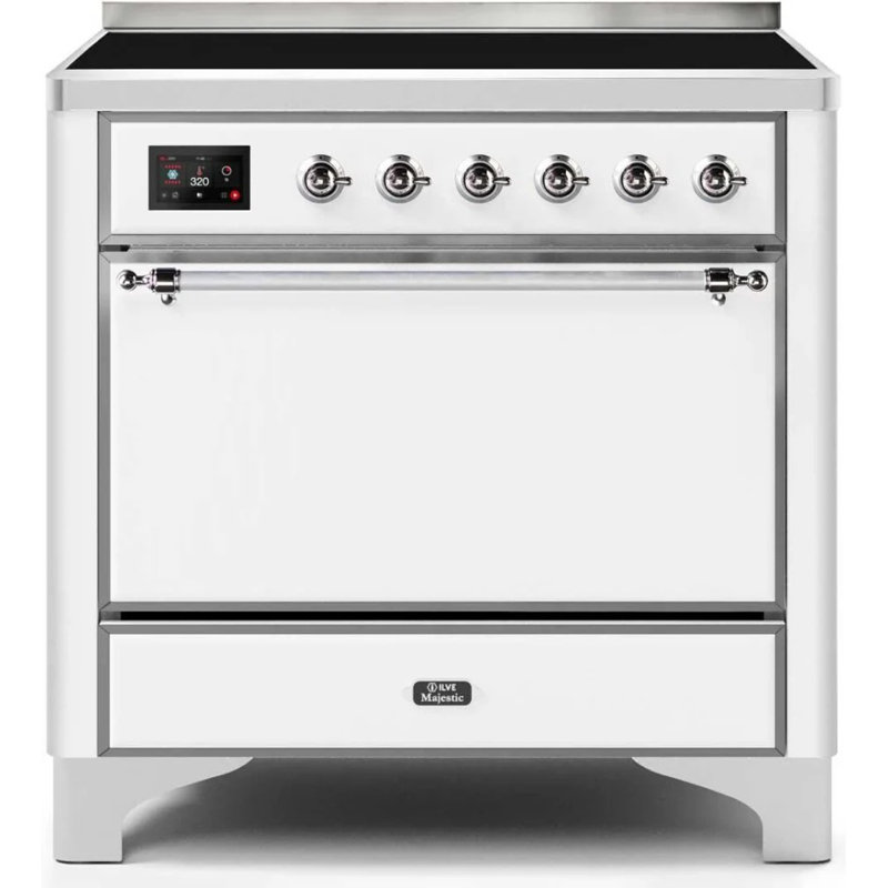 Majestic Ii 36 Inch Freestanding Induction Range, White/Chrome