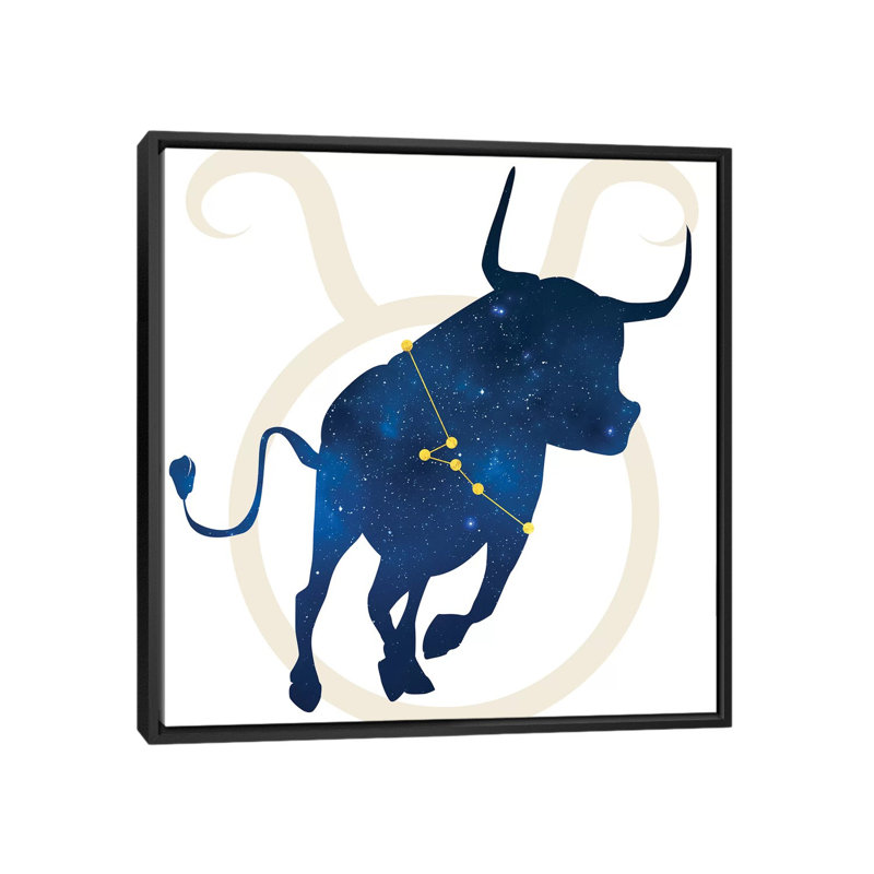 « stars of taurus », impression sur toile tendue, H 18 po x l 18 po x P 1,5 po, Toile avec cadre noir, Pas de tapis