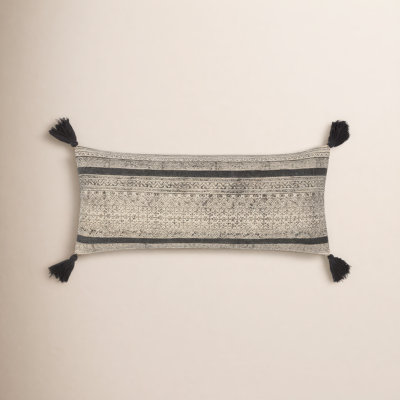 Zetta Tassels Cotton Lumbar Throw Pillow