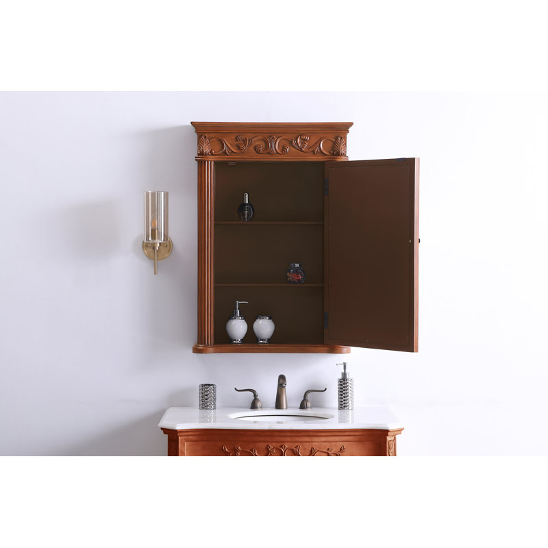 Armoire à pharmacie avec 3 tablettes Aurillon, H 36 po x l 25 po x P 6 po, Teck
