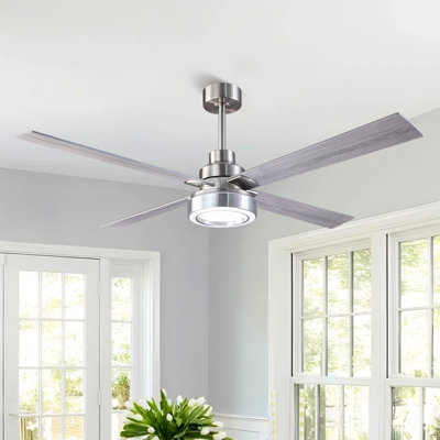Vaczon 60" Smart Dimmable LED Ceiling Fan with Remote and APP Control, Double-Sided Wood Blades,3 Colors Lights, 6 Speeds Reversible DC Motor, Timer, 6''/10'' Downrods