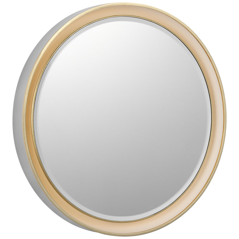 Tricia Illuminated Round Mirror, 24" x 24", Polished Nickel and Gild