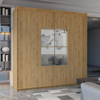Andorra Sliding Door Wardrobe with Mirror – Modern Bedroom Storage in 2 Sizes & 4 Colours