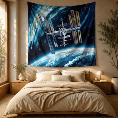 Space International Space Station Wall Tapestry