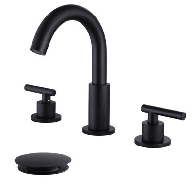 8 Inch 3-Hole Widespread Bathroom Faucet, 2-Handle Bathroom Sink Faucet With Drain Assembly