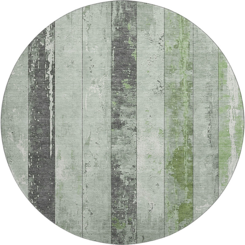 Premium Machine Washable Chelston AMF1868 Stripes Rug, Round 8'