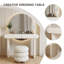 Meuble-lavabo minimaliste blanc 31,50 "avec miroir et tabouret