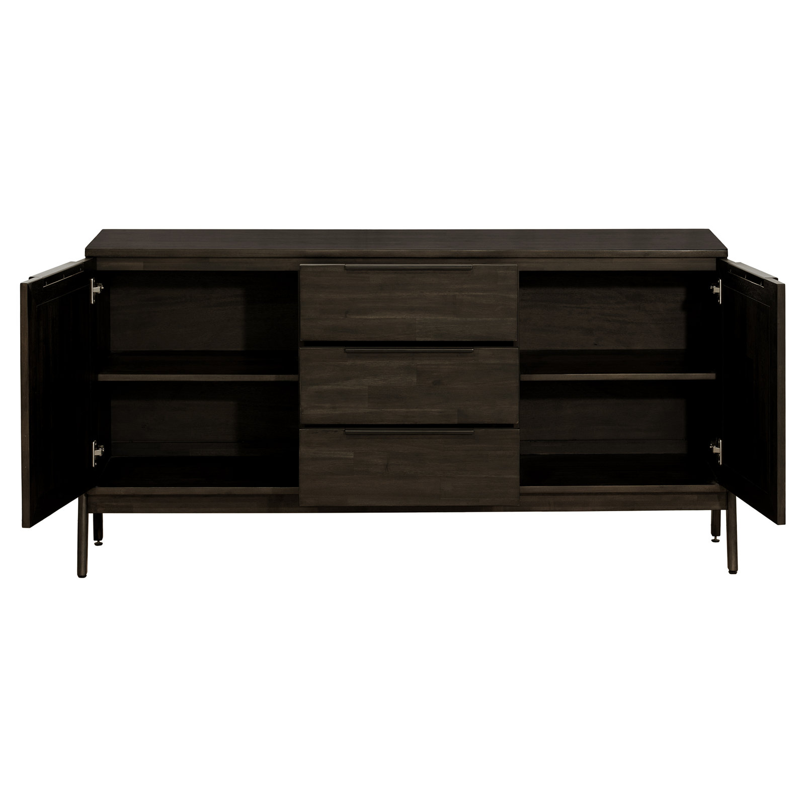 Vanfleet 63" 3-Drawer Acacia Wood Sideboard, Black