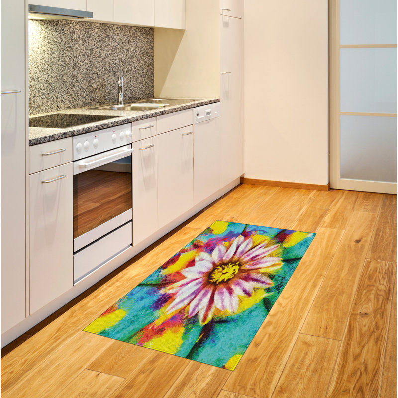 Flower High Density Long Fiber Poly Threads Decorative Area Rug Carpet, Rectangle 2'7" x 5'