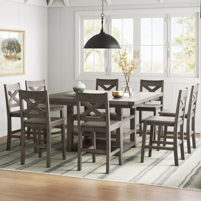 Helmsley - Person Extendable Pine Solid Wood Solid Wood Top Pedestal Dining Set