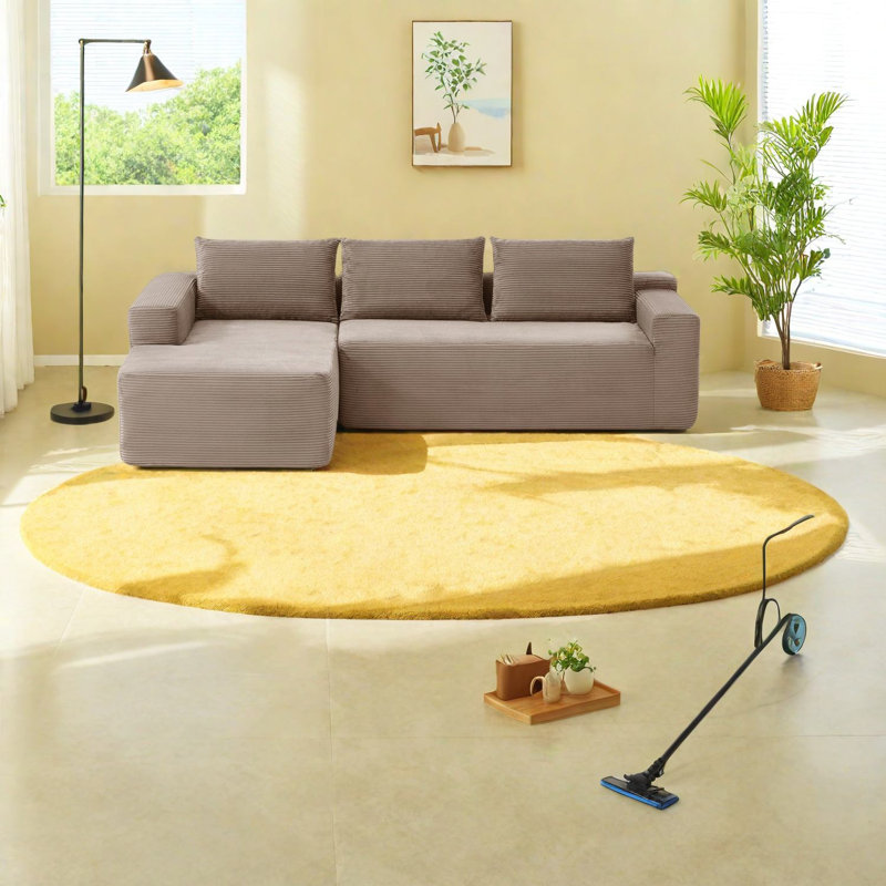 Canapé modulaire spacieux en tissu velours côtelé de conception moderne, idéal pour la maison et le salon