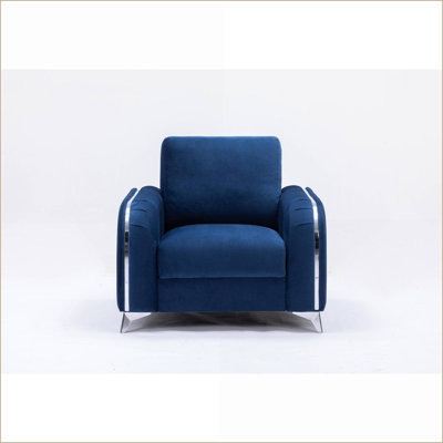 Sofas for Living Room, Royal Blue Velvet Modern Sofa with 3D Armrests | Velvet | Royal Blue