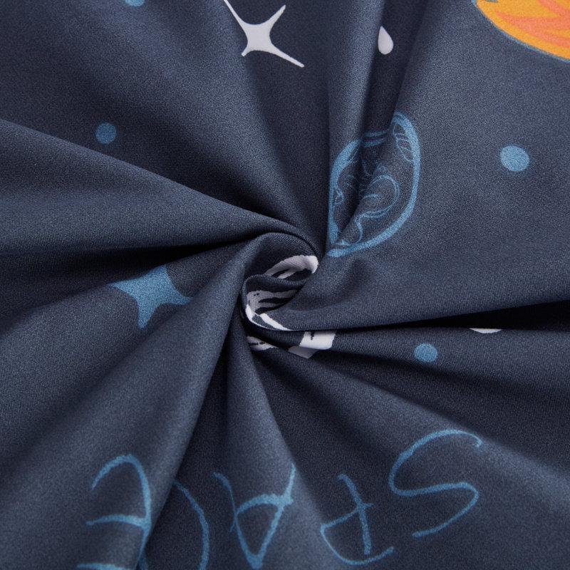  Space Rocket Reversible Duvet Cover Set, Twin Duvet Cover + 1 Sham