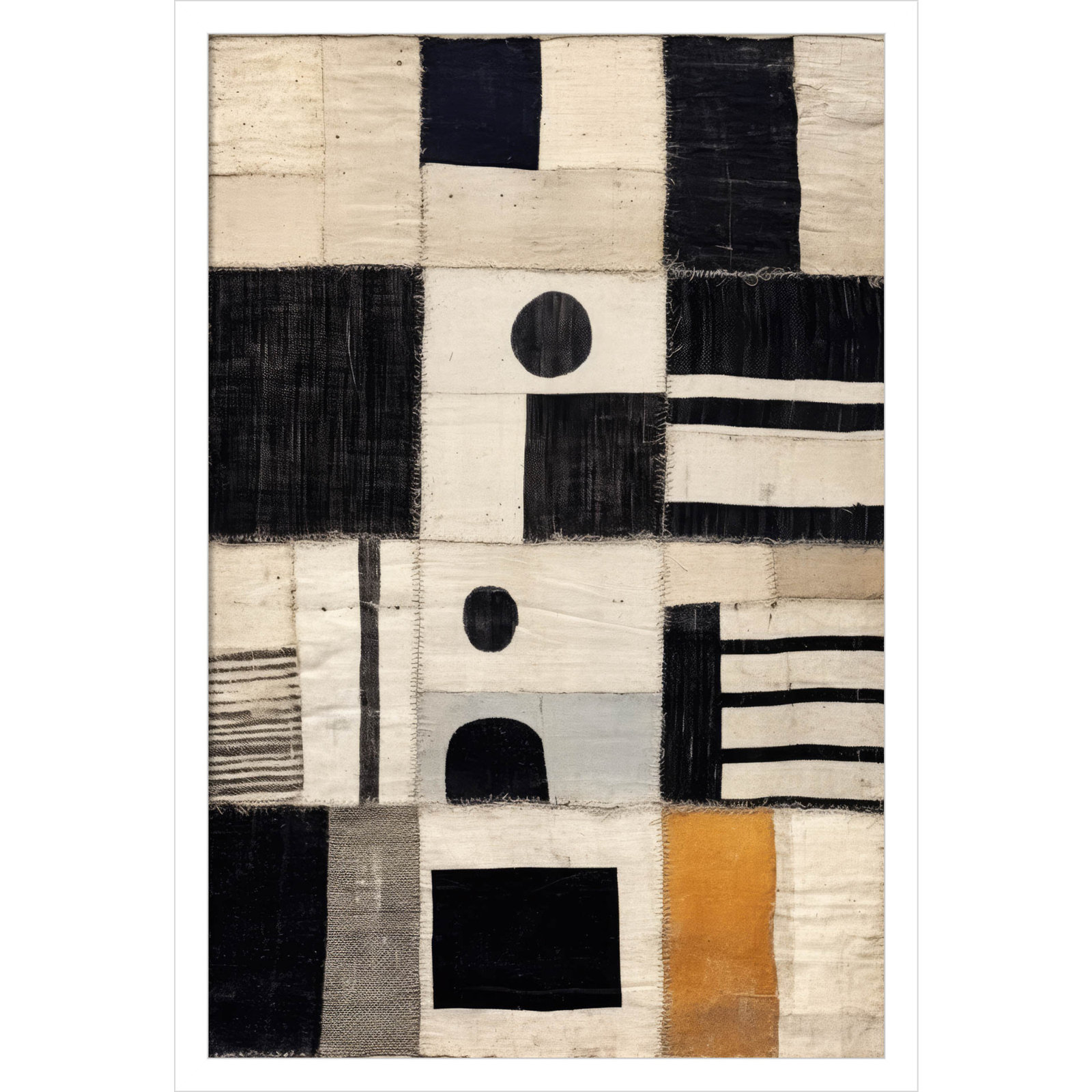 Galya "Sewn Fabric" Print by Treechild, White, 25" H x 17" W