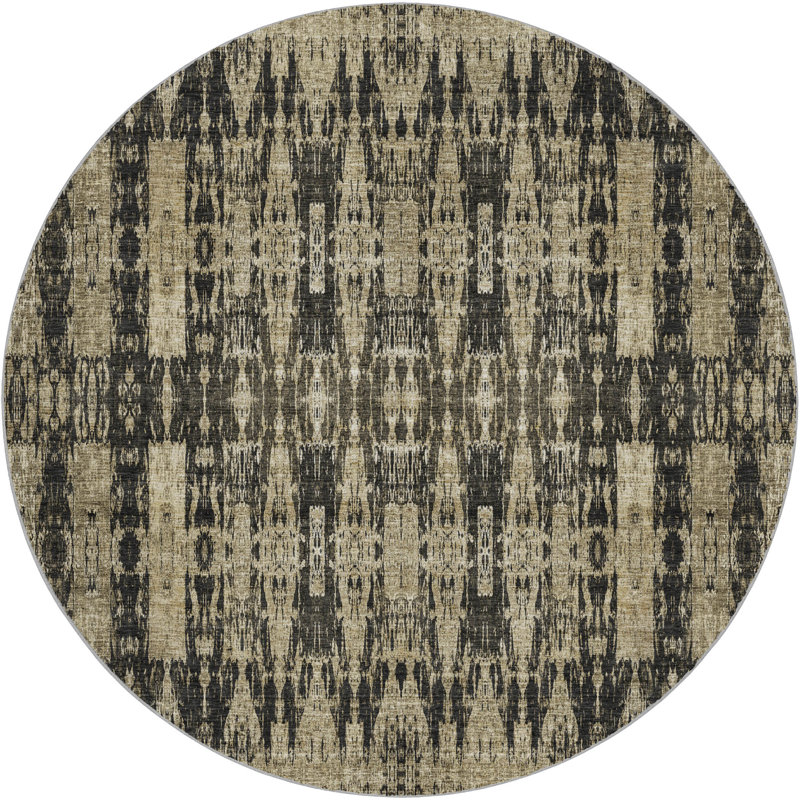 Tapis marocain de qualité supérieure lavable à la machine Dream Shag ADS580, Black, 8' Round