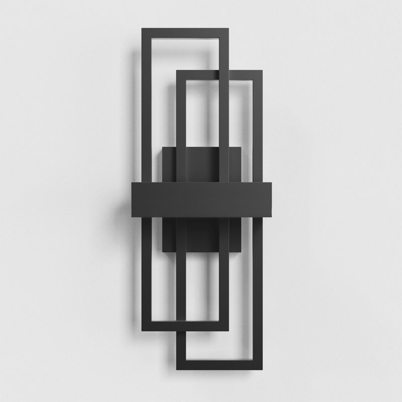 Gursimar LED Dimmable Iron Wall Sconce, Matte Black, 27" H x 10.5" W x 4.5" D