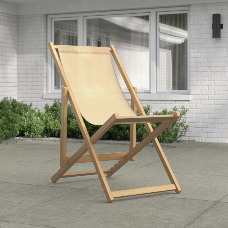 Alayah Folding Deck Chair, Cream