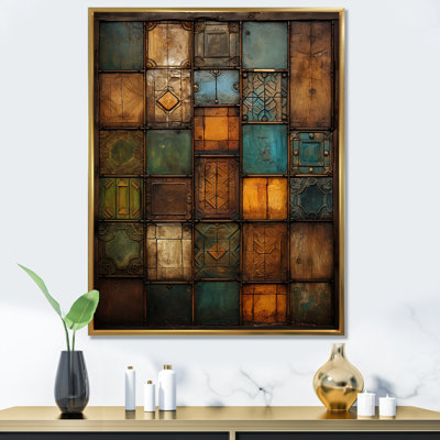 Green Stones Tiles III - Art mural abstrait