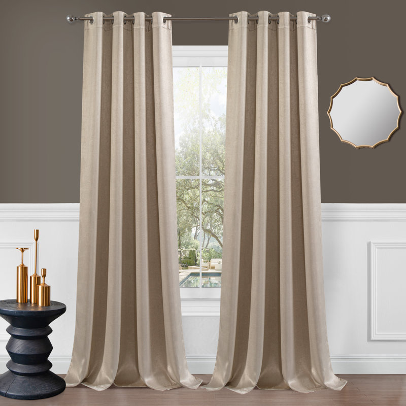 Rosetter Blackout Curtain Pair, Tan