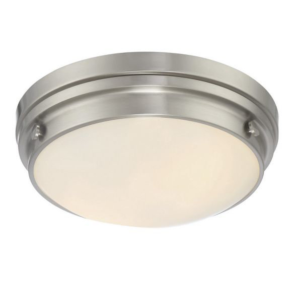 Plafonnier encastré à intensité variable 2 lumières l 13,25 po Helmsford , Nickel satiné