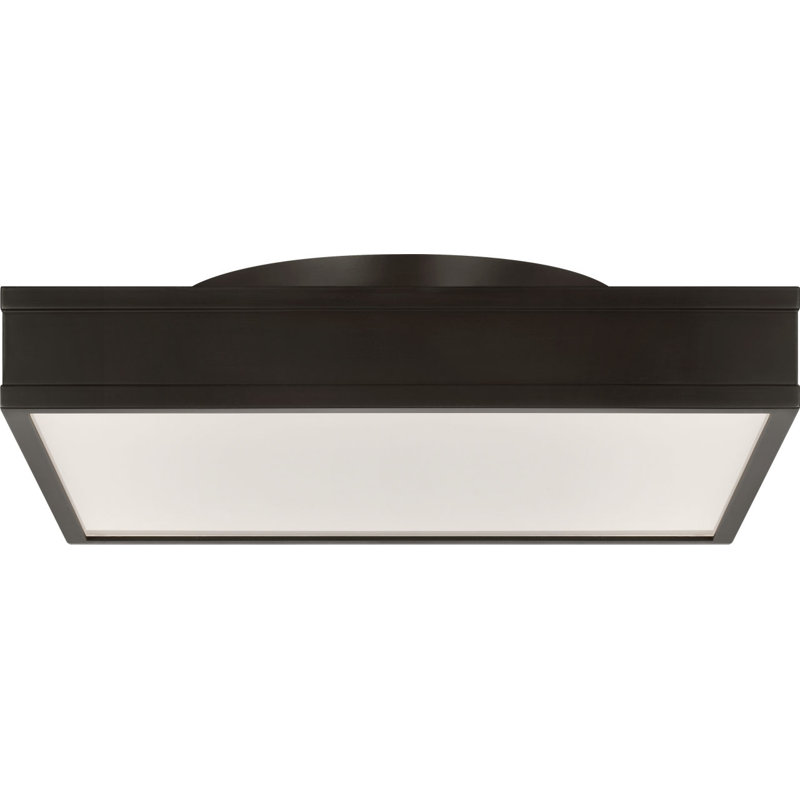 Dupont Square Semi Flush, Aged Iron, 4" H x 16" W x 16" D