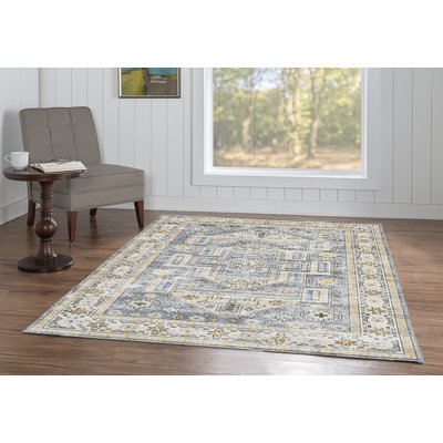 Ducote Washable Gray and Beige Machine Woven area rug
