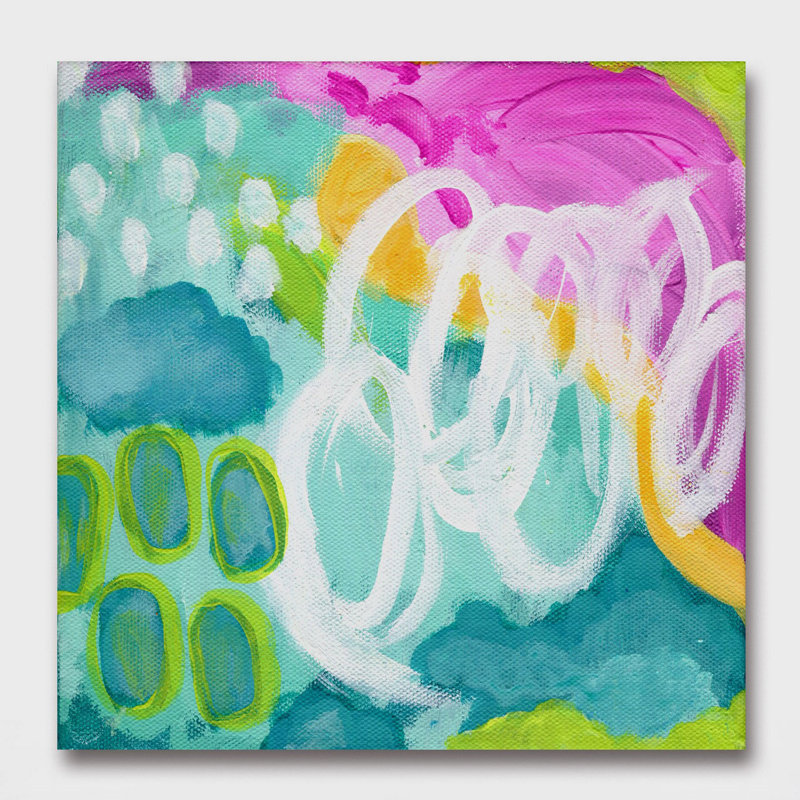 « happy clouds » par jill lambert, reproduction d’art sur toile tendue, H 48 po x l 48 po x P 1,5 po