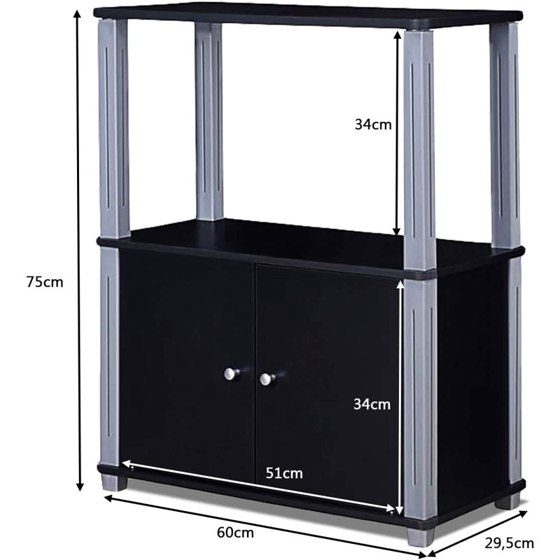 Jacquelynne Unfinished TV Unit for TVs up to 24", Black/Grey