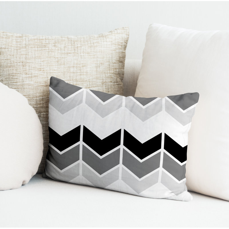 Housse et insert de coussin rectangulaire intérieur / extérieur en polyester Chevy, Noir