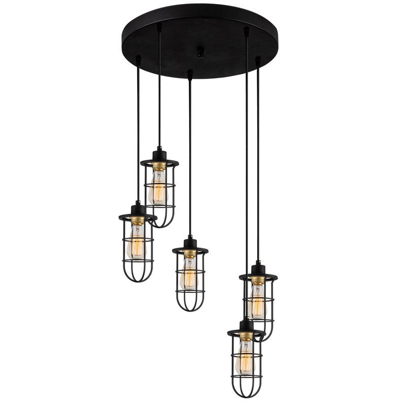 Luminaire suspendu géométrique à 5 lumières Dawley