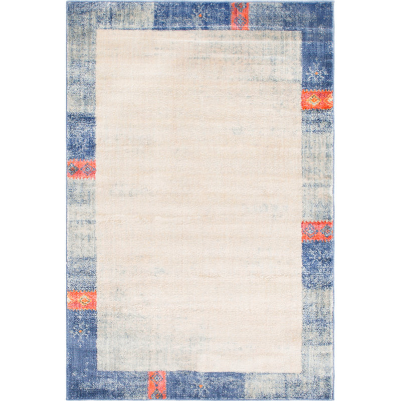 Tapis bleu Denault, Rectangle 5 pi 1 po x 8 pi
