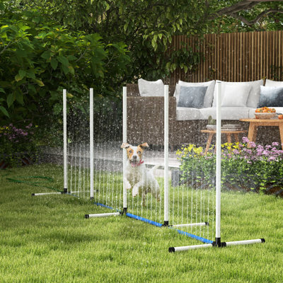 Dog Agility Training Kit With Weave Poles, Water Tube, Whistle, Carry Bag, Perfect For Outdoor, White Equipment Spray Bag Outdoor Use,