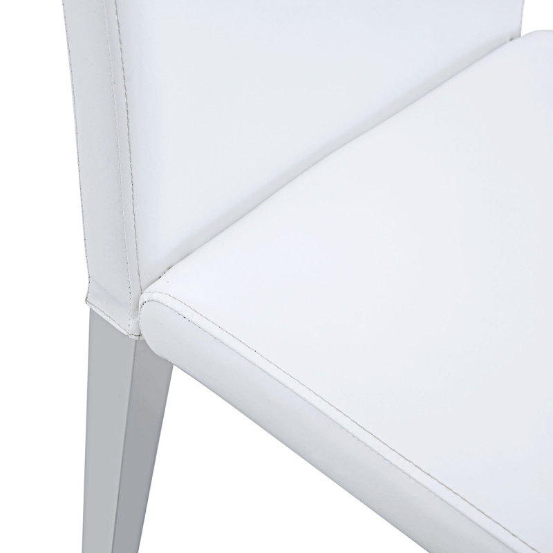 Chaises de salle à manger rembourrées, 4, Argent argent, Blanc