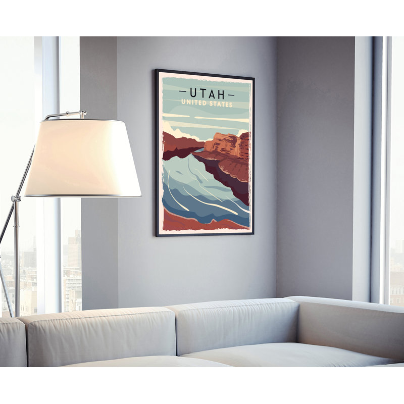Affiche de voyage d'État de style rétro de l'Utah, impression rétro sans cadre, art mural maison et bureau